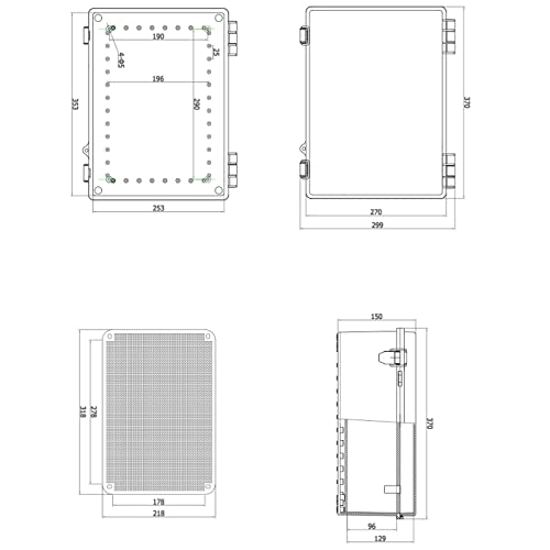 Outdoor Waterproof Electrical Box Junction Box Weatherproof IP67 ABS Plastic Enclosure Switch Router Project Box Electronics Enclosure with Mounting Plate Wall Bracket Clear 14.6"x10.6"x5.9" - color: Clear, size: 14.6" x 10.6" x 5.9"