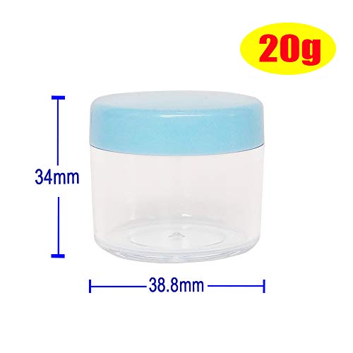 20pcs 20ml Small Sample Jars, Empty Refillable Cosmetic Container - color: 20pack 20ml Blue