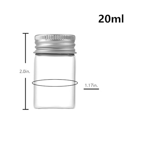 20ml Glass vials 30pcs,With aluminum screw cap30pcs Clear Glass Bottles - style: 20ml 30pcs