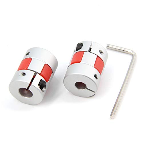 2PCS 6.35mm to 8mm Aluminium Plum Flexible Shaft Coupling Diameter20mm Length25mm 6.35x8mm Motor Connector Flexible Coupler for 3D Printer CNC Machine and Servo Stepped Motor(6.35x8mm) - size: D20 L25, style: 6.35x8mm