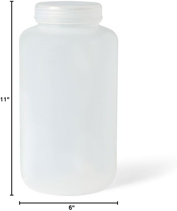United Scientific® Unistore™ - Sample Container with Lid - Laboratory Grade Polypropylene Wide Mouth Reagent Bottle - 135oz Container with Lid (4000ml), Plastic Bottles with Lids, Pack of 1 - size: 135 oz (Pack of 1)