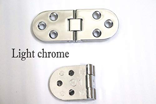 FGen 6pcs Zinc Alloy Flap Hinge Folding Table, Sewing Machine Countertop Flap Hinge Furniture (Silver)