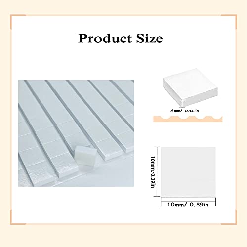 ACFELLE 1000 Pieces 3D Foam Dots Dual-Adhesive Square, 0.4inch Double Sided Pop Dots Sticky Mount Tape for Craft DIY Art or Office Supplies, Shockproof Buffer Adhesive Foam, 4 Sheets - color: Set2