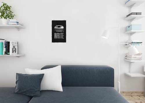 Write Typewriter Poster ELA Classroom Decor for Middle School High School English Language Arts Must Have Writing Posters Cool Wall Art Print 12x18 - color: Typewriter Black and White | 5856, size: 18"L x 12"W