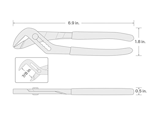 TEKTON 7 Inch Angle Nose Slip Joint Pliers | PGA16007 - size: 7 in.