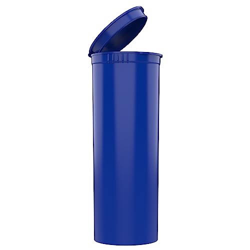 Dragon Chewer 60 Dram CR Plastic Packaging Pop Top Containers - Child Resistant Travel Holder Vial Bottles - 75 qty (Blue) - color: Blue