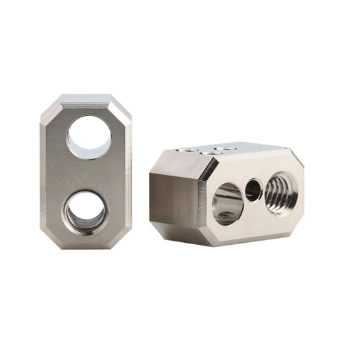 POLISI3D 500C Plated Copper Heater Block for Prusa I3 MK4/MK3.9 3D Printers, Silver, 20g, 1 Count