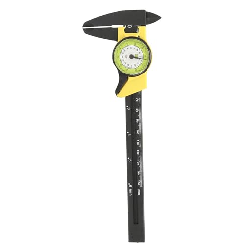 ZJchao Plastic dial Caliper, Plastic DIAL Vernier Caliper Ruler Measure Tool Professional for Measurements (Yellow (Imperial))