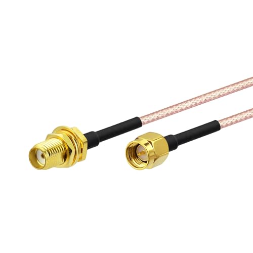 Superbat SMA Male to SMA Female Bulkhead RG316D Cable 6inch 50 Ohm 2-Pack - size: 6inch