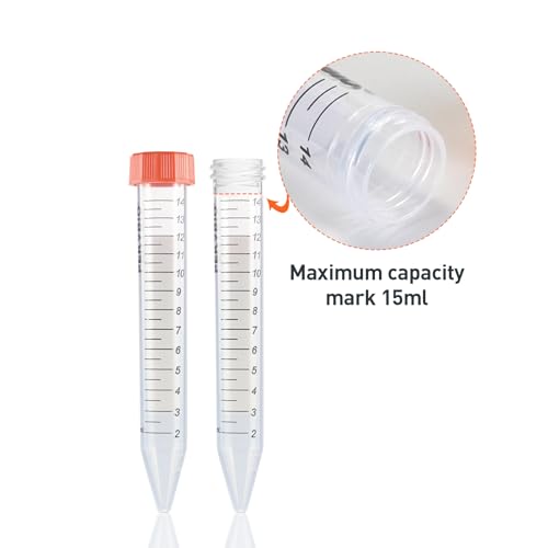 PEKYBIO 50ml Centrifuge Tubes Sterilized Polypropylene Conical Test Tube with Screw Cap Plastic Container with Graduated and Write Marks 50Pcs - size: 50ML Concial Bottom