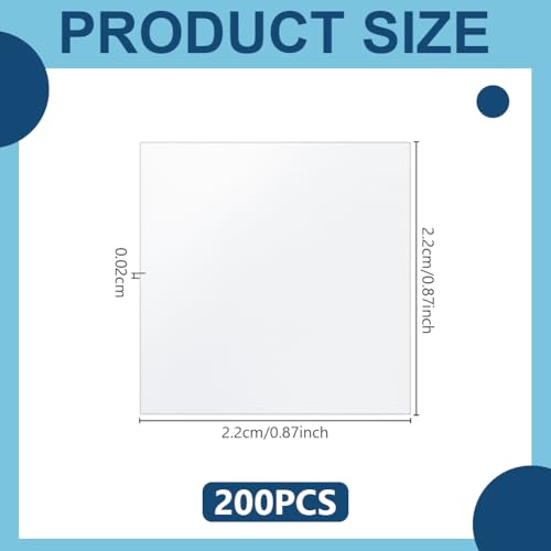 OLYCRAFT 200Pcs Clear Standard Microscope Cover Slips 0.9x0.9 Inch Square Glass Microscope Slide 0.2mm Thickness Standard Glass Slides Cover for Basic Biological Science Experiment