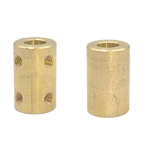 5Pcs 7mm to 8mm Brass Rigid Motor Shaft Coupling Coupler Transmission Connector Sleeve Adapter for RC Boat Car Airplane 3D Printers - size: 7mm to 8mm