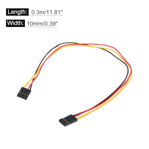 MECCANIXITY Female to Female 4Pin Breadboard Jumper Wire 2.54mm Pitch Single Row Ribbon Cable 30cm Long Breadboard Ribbon Cables for Breadboard Electronic Projects Pack of 10,Multicolored