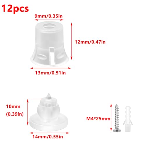 Antrader Standoff Screws,Sign Standoffs,Clear,0.35" x 0.47"(9 x12mm),12Pcs - size: 0.35" x 0.47"(9 x12mm)