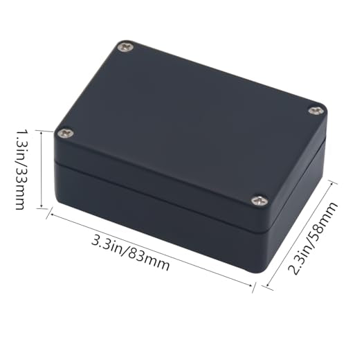 Project Box ABS Black Electrical Boxes IP65 Outdoor Waterproof Box Electronic Junction Box Power Enclosure with Cable Glands for DIY Project 3.3x2.3x1.3inch(83 x 58 x 33 mm) - size: 3.3”x2.3”x1.3”