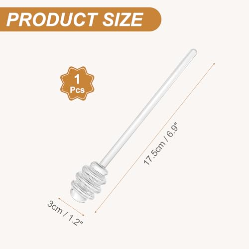 uxcell Glass Honey Stirring Rod, 7" Spiral Non-Drip Honey Dipper - color: Transparent
