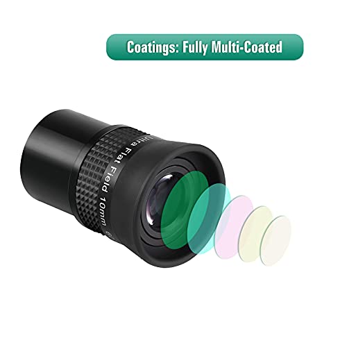SVBONY SV190 Telescope Eyepiece 10mm, 1.25” 60° Ultra Flat Field Eyepiece - size: 10mm