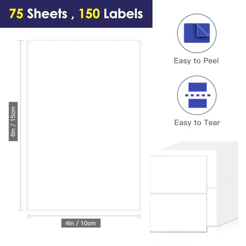 LLIKED 150 Pcs 6"x4" Blank Removable Labels for Storage Bins No Residue - size: Extra Large