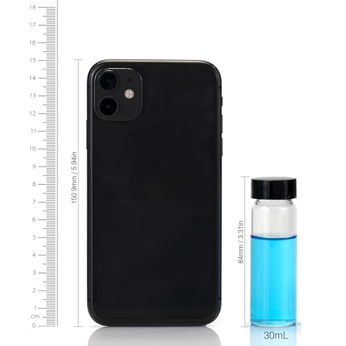 ALWSCI 1OZ Glass Vials, Small Liquid Sample Vial, 30 ml Borosilicate Glass Empty Vials with Caps, 24-400 Black Screw Caps with PE Liner, Pack of 100 - size: 30ML27.5x84mm Glass vials with screw caps