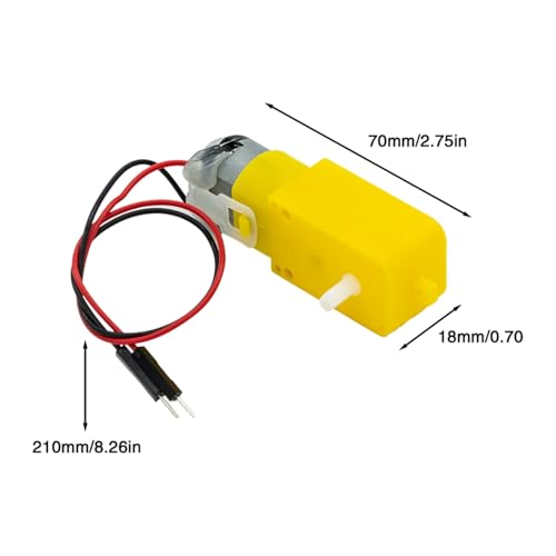 6pcs TT Motor DC Electric Motor 3V-6V Dual Shaft Geared Magnetic Gearbox Engine for Arduino Smart Car Robot, DIY Chassis Models, Vibration Products, 1:48 Reduction Ratio (with Cable)