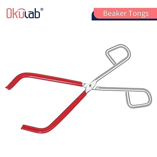 Lab Beaker Tongs, Made of Mild Steel, with Chrome Plated Surface and Blue PVC Overmolding Cover, Laboratory Clamps for 50ML-2000ML Beakers, BT150A1 - style: Beaker Tongs