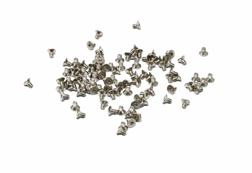 iexcell 100 Pcs M2.5 x 4mm Thread Pitch 0.45 mm Stainless Steel 304 Hex Socket Flat Head Cap Screws Bolts Kit - size: M2.5 x 4mm