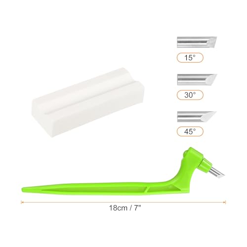 HARFINGTON Craft Cutting Tools 15/30/45 Degree Blades 360 Degree Rotating Blade Stainless Steel Cutter Pen Knife with Sharpening Stone for DIY Crafts Stencils Scrapbooks, Green - color: Green