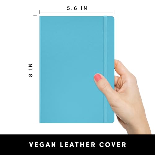 PAPERAGE Lined Journal Notebook, Hardcover Journal for Women & Men, 160 Pages, (5.6 in x 8 in), College Ruled Journaling Notebook for Work, School Supplies & Note Taking, (Sky Blue) - color: Sky Blue, style: A. Lined