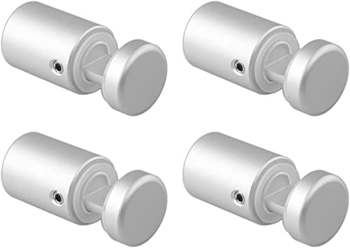 Side Clamp Standoffs 3/4" x 1" Solid Aluminum, Edge Grip Sign Standoffs for Glass, Burglarproof Sign Standoff, Standoffs Hardware, for Acrylic, Glass, PVC, Glass Panel with 2 pcs Spacers - color: Silver, size: 12 PC