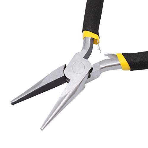 Mini Long Nose Pliers for Jewelry Making 4.5-Inch Needle Nose Pliers with Smooth Jaw Chain Nose Pliers Spring Loaded Pliers Jewelry Repair Pliers Beading Jewelry Repair Tool - size: Chain Nose