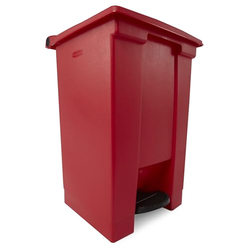 Rubbermaid Commercial Products Legacy Step-On Trash Can/Container, 12-Gallon, Red, Hands-Free Sanitary Use Garbage Can for Medical Waste in Hospitals/Lab/Emergency/Patient Rooms - color: Red, size: 12 gallon