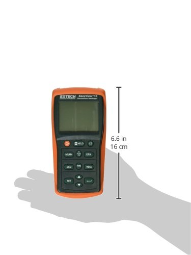 Extech EA15 EasyView Dual-Input Temperature Datalogger, 8800-Point - size: 6 × 2.8 × 1.5 inches, style: EA15