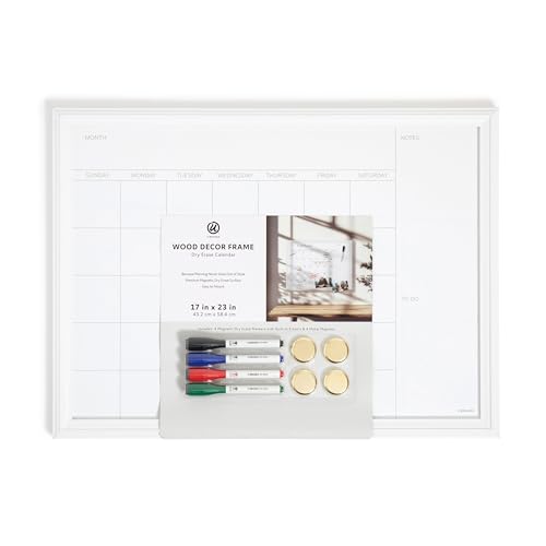 U Brands Magnetic Dry Erase Calendar Whiteboard for Wall, White Board 24x18 - size: 24"W x 18"H