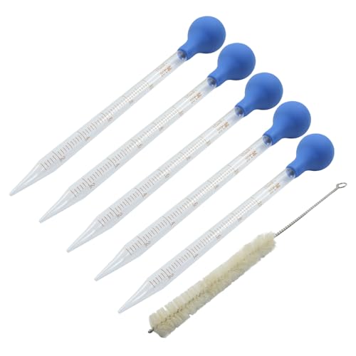 Zorfeter 5 PCS Graduated Glass Pipettes, 10ml Liquid Dropper