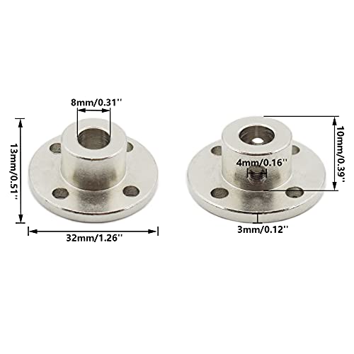 5 Pack Flange Coupling Connector, TTZEZE Rigid Guide Steel Model Coupler Accessory, Shaft Axis Fittings for DIY RC Model Motors,High Hardness Coupling Connector with Set Screws and Wrench 8mm(5/16") - color: 8mm(5/16")