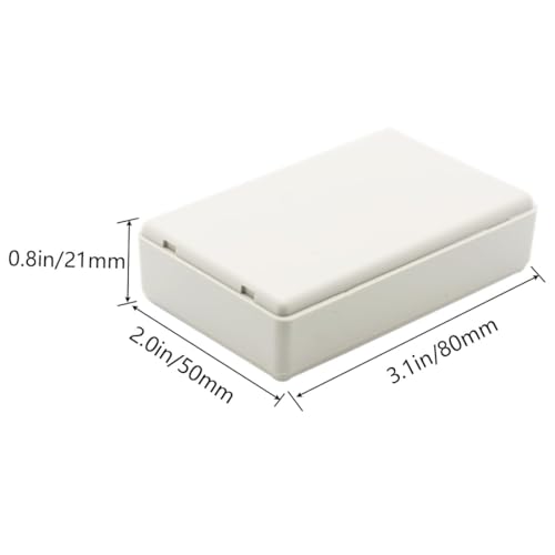 Zulkit 8Pcs Project Boxes ABS Plastic Electrical Project Power Case Small Junction Box White 3.15 x 1.97 x 0.83 inch (80 x 50 x 21 mm) - color: 8 PCS, size: 3.15" x 1.97" x 0.83"