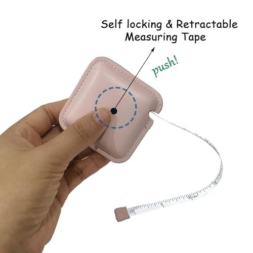 Tape Measure for Body Measuring Medical Body Cloth Tailor Craft Dieting Measuring Tape, 79 Inch/2 M Dual Sided Retractable Measuring Tape for Body Fabric Sewing Measurements Square(Pink) - color: Pink 2 M 1 pack
