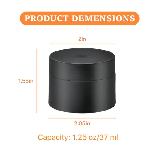 Plastic Containers,Plastic Lotion Jar with Inner Liners & Dome Lids,1.25 Oz - color: Black