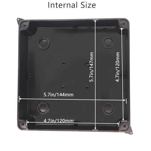 Project Box IP65 Waterproof Dustproof Junction Boxes ABS Plastic DIY Electronic Case, Indoor & Outdoor Electrical Box Power Cord Enclosure Black 150x150x70mm 2pcs - size: 5.9" x 5.9" x 2.8"(2pcs)