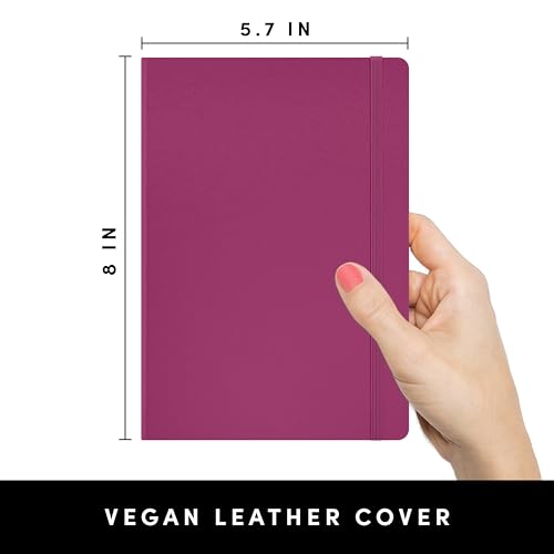 PAPERAGE Lined Journal Notebook, Hardcover Journal for Women & Men, 160 Pages, (5.6 in x 8 in), College Ruled Journaling Notebook for Work, School Supplies & Note Taking, (Raspberry) - color: Raspberry, style: A. Lined