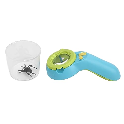 Insect Magnifier Bug Viewer for Kids with 9 LED Cold Warm Light, 8X Adjustable Focus Insect Observer Container, Small Bug Catcher Toy for Children Outdoor Exploration