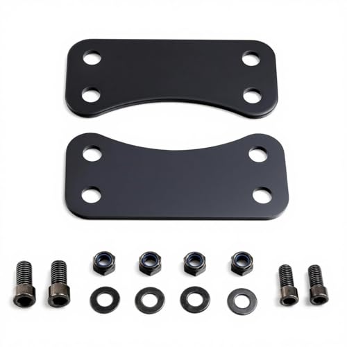 Motorcycle Fender Riser Lift Brackets Kit 2 Pack Black Steel Mounting Plates With Bolts Nuts Washers For Touring Front Fender Clearance Compatible With Harley Touring Models 2014-2025 For 21 Inc