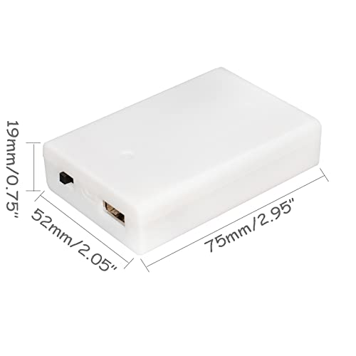 OPSFALCON 3 AA Battery Holder, 3 AA Battery Case Box Holder, 3 x 1.5V AA Battery Holder Case Box with On/Off Switch and Cover, with USB Port, White, 4.5V 5V, 2-Pack (3AA-White-2PCS) - size: 3AA-White-2Pack