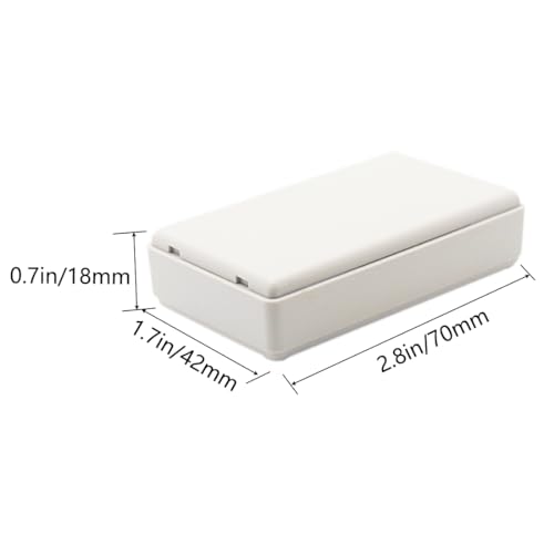 Zulkit 5Pcs Project Boxes ABS Plastic Electrical Project Power Case Small Junction Box White 2.76 x 1.65 x 0.71 inch (70 x 42 x 18 mm) - color: 5 PCS, size: 2.76" x 1.65" x 0.71"