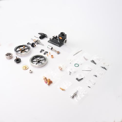 Retrol Engine HM-01 Hit and Miss Engine Model Kit, 4-Stroke Fixed Horizontal DIY Assembly Metal Engine Kit with Base Equipment Box/Tankk/Pipe/CDI Igniter/Spark Plug, Gift -KIT - style: KIT Version