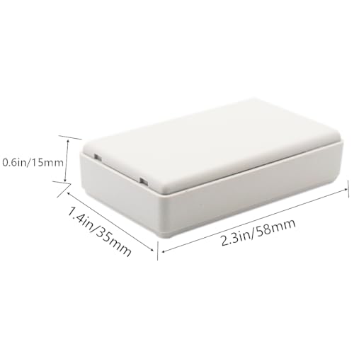 Zulkit 5Pcs Project Boxes ABS Plastic Electrical Project Power Case Small Junction Box White 2.28 x 1.38 x 0.59 inch (58 x 35 x 15 mm) - color: 5 PCS, size: 2.28" x 1.38" x 0.59"