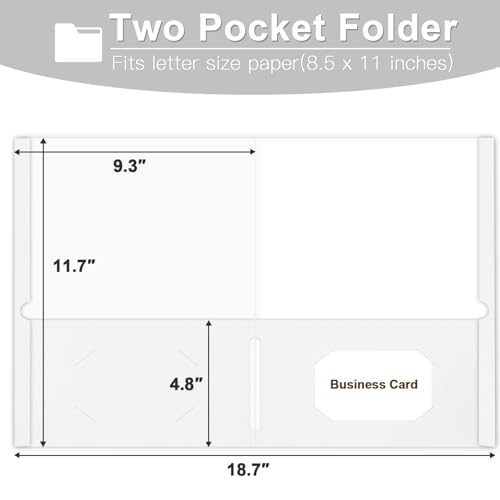 30 Pack Paper 2 Pocket File Folders, Letter Size White Foldes - color: White