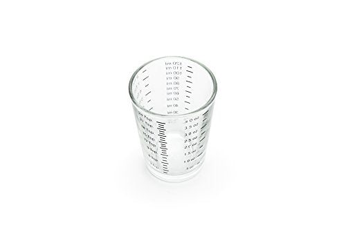 Fox Run Mini Multi-Purpose Liquid and Dry Measuring Shot Glass, Set of 2, 4-Ounce Cups, Clear, Small - size: 4 oz, style: Set of 2