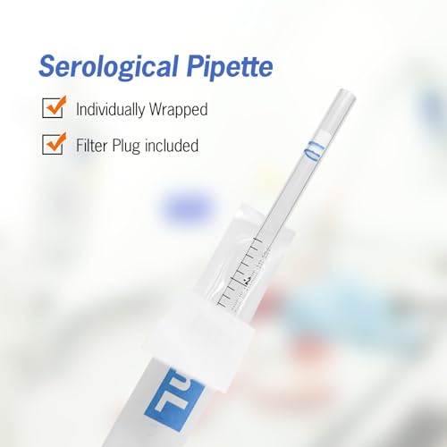 5ml Serological pipettes Disposable Plastic Polystyrene Pipettes, Individually Wrapped, Sterile, Pack of 200 - size: 5ML