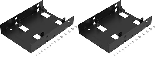 SABRENT 2.5 Inch to 3.5 Inch Internal Hard Disk Drive Mounting Bracket Kit (BK-HDDF) (Pack of 2) - size: 2.5 Inch (Pack of 2)